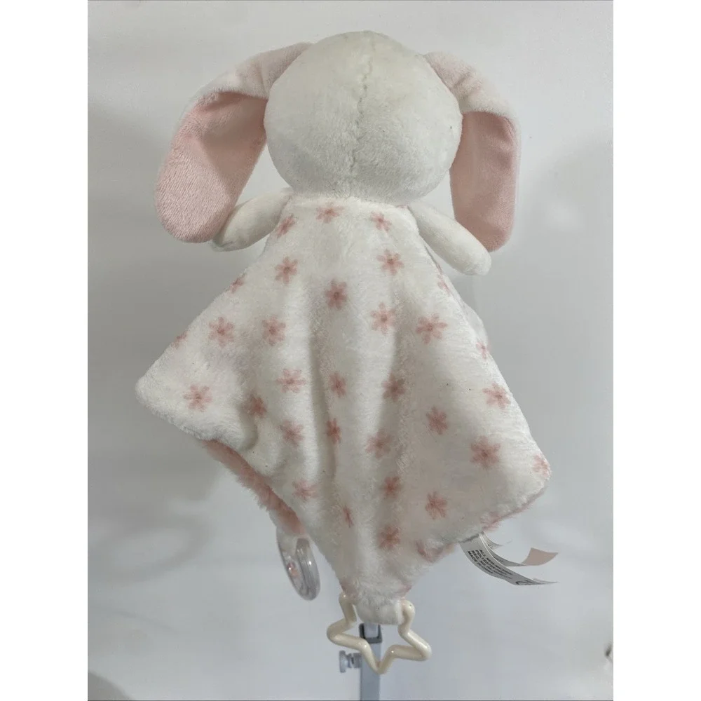 DreamGro Super‎ Soft Plush White & Pink Bunny Activity Security Blanket Lovey